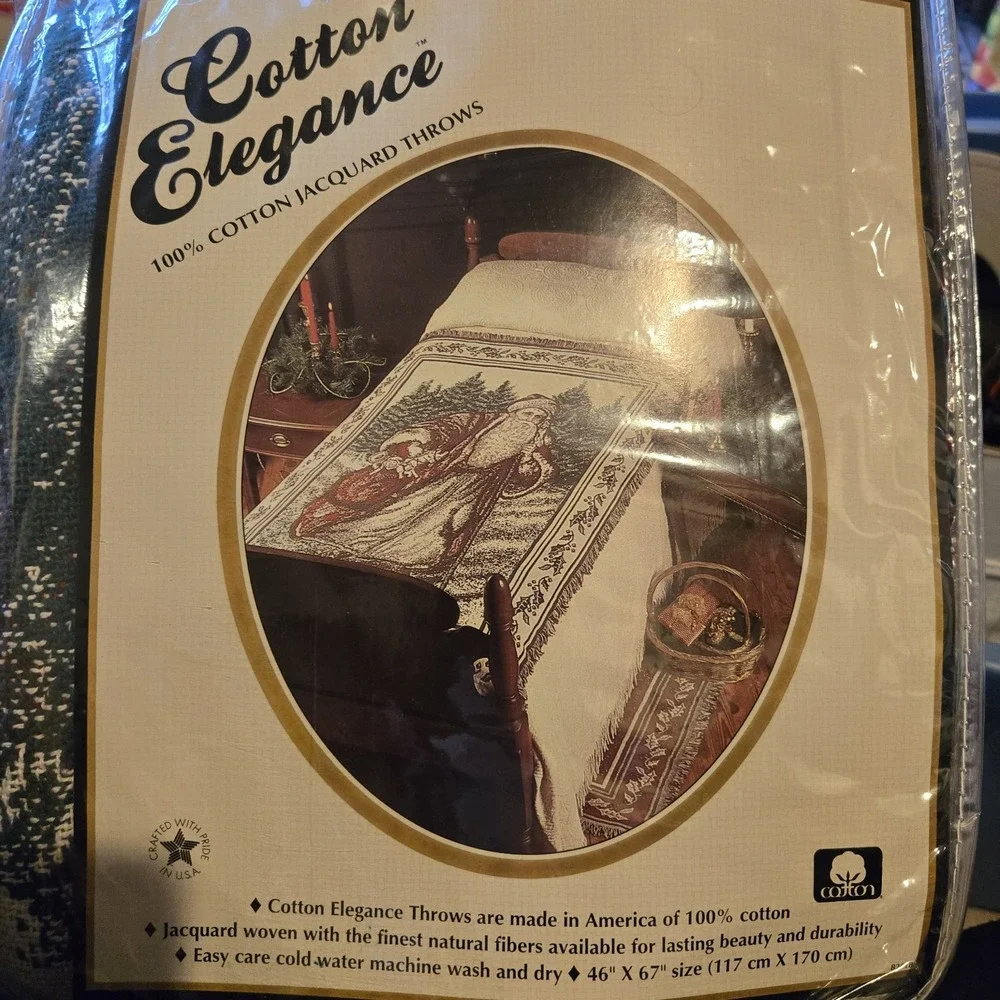 Cotton Elegance 100% Cotton Jacquard Throw Blanket Santa Xmas 46